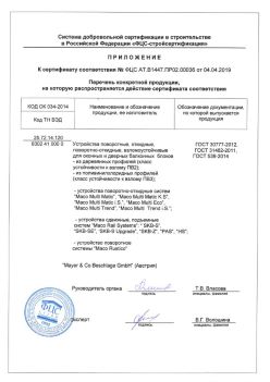 2019.04.04 Балашиха - Приложение к сертификату устройства поворотные, откидные, поворотно-откидные, взломоустойчивые. ГОСТ 30777-2012